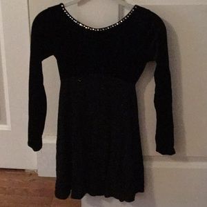 Black figure skating dress with swarovski crystals
